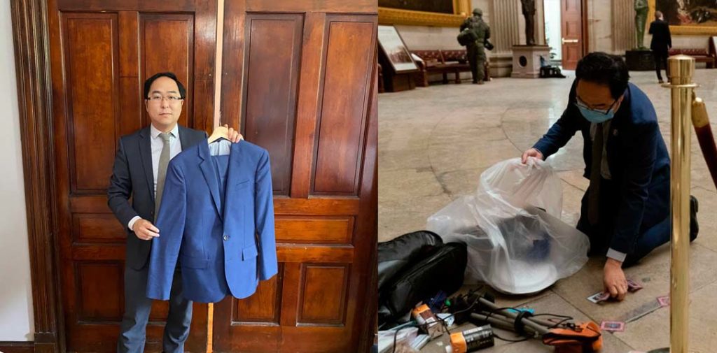 앤디 김 의원, 스미소니언에 의사당 폭동당시 청소하면서 입었던 옷 기부