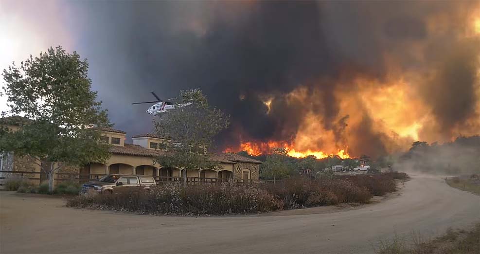 캘리포니아 산불, 6시간도 채 안돼 1200에이커 면적 태워