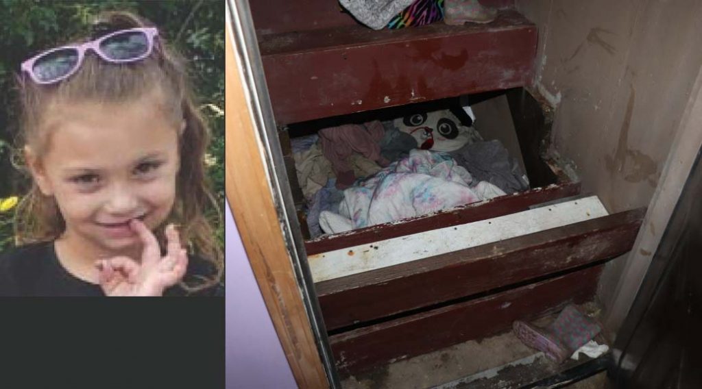 실종신고 된지 약 2년만에 친 부모집 계단 밑에서 발견된 6살난 여자아이