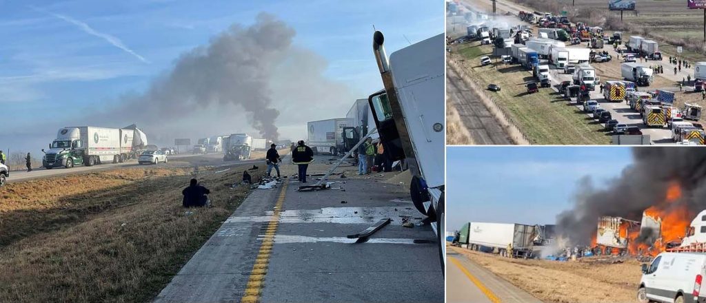 미주리 주 고속도로의 30~50대 차량들 추돌 사고로 5명 이상 사망