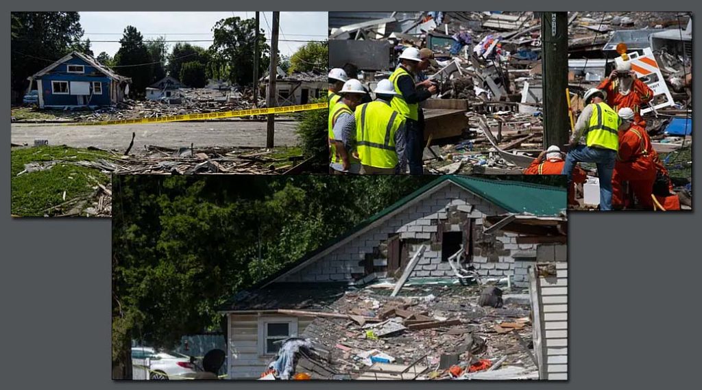 인디애나 주의 한 주택 폭발로 3명 사망 39채 주택 파손됐지만 아직 원인 밝혀지지 않고 있어
