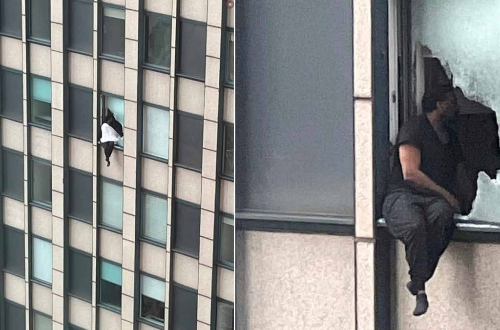 FBI 들이닥치자 고층 빌딩에서 뛰어 내리겠다고 위협한 남성