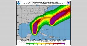 플로리다 주로 다가오는 열대성 폭풍 이달리아