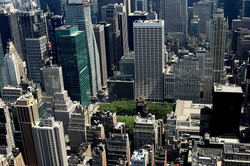 Aerial photograph of Midtown Manhattan  Bryant Park-200807