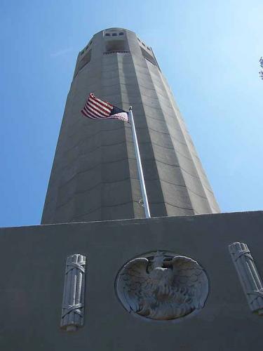 Looking up at Coit Tower