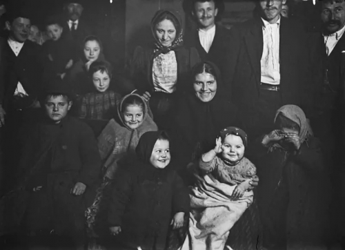 Joys and Sorrows 1905 Ellis Island black and white photo