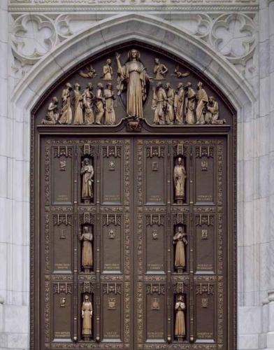 Bronze doors to Saint Patricks Cathedral